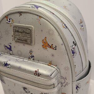 Loungefly Disney 100 Silver New Backpack 2023 Mickey Friends 100th Celebration